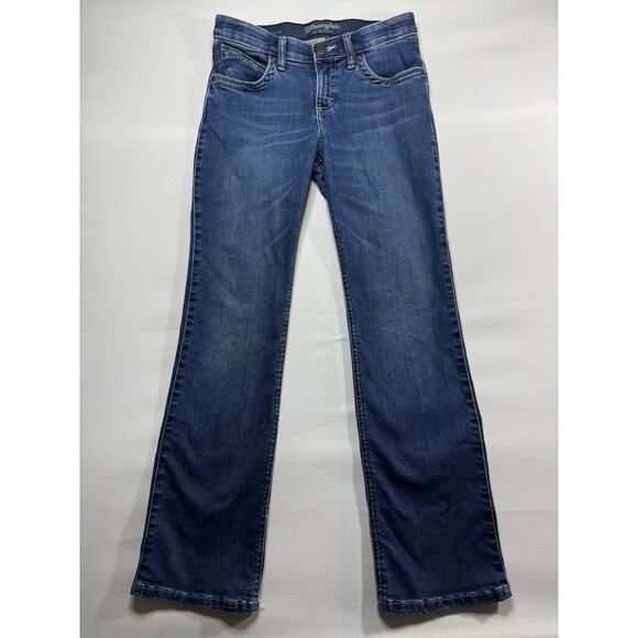 Wrangler Q-Baby Women's Straight Leg Blue Denim Jeans - Size 3 (30x31) - Picture 1 of 5